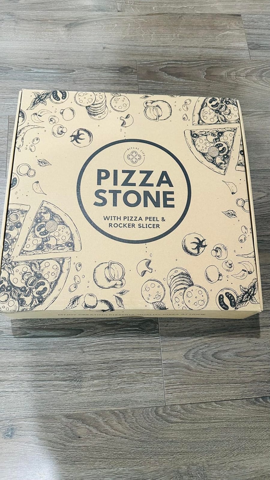 Large Pizza Stone for Oven 16 inch - Round Pizza Stone for Grill with Handles, Wood Pizza Peel and Cutter Set - Baking Stone for Bread - Pizza Making Kit Accessories - Gifts for Food Lovers customer photo 1