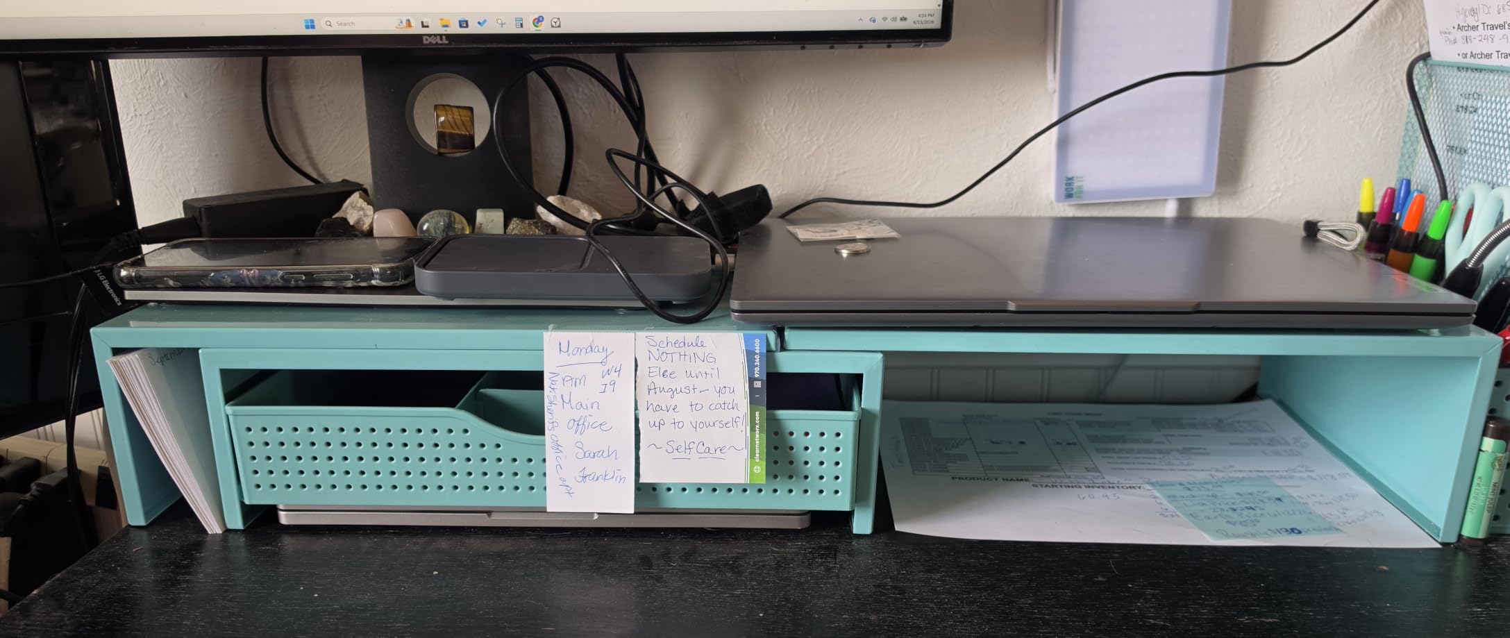 gianotter Dual Monitor Stand Riser With Drawer and 2 Pen Holders customer photo 1