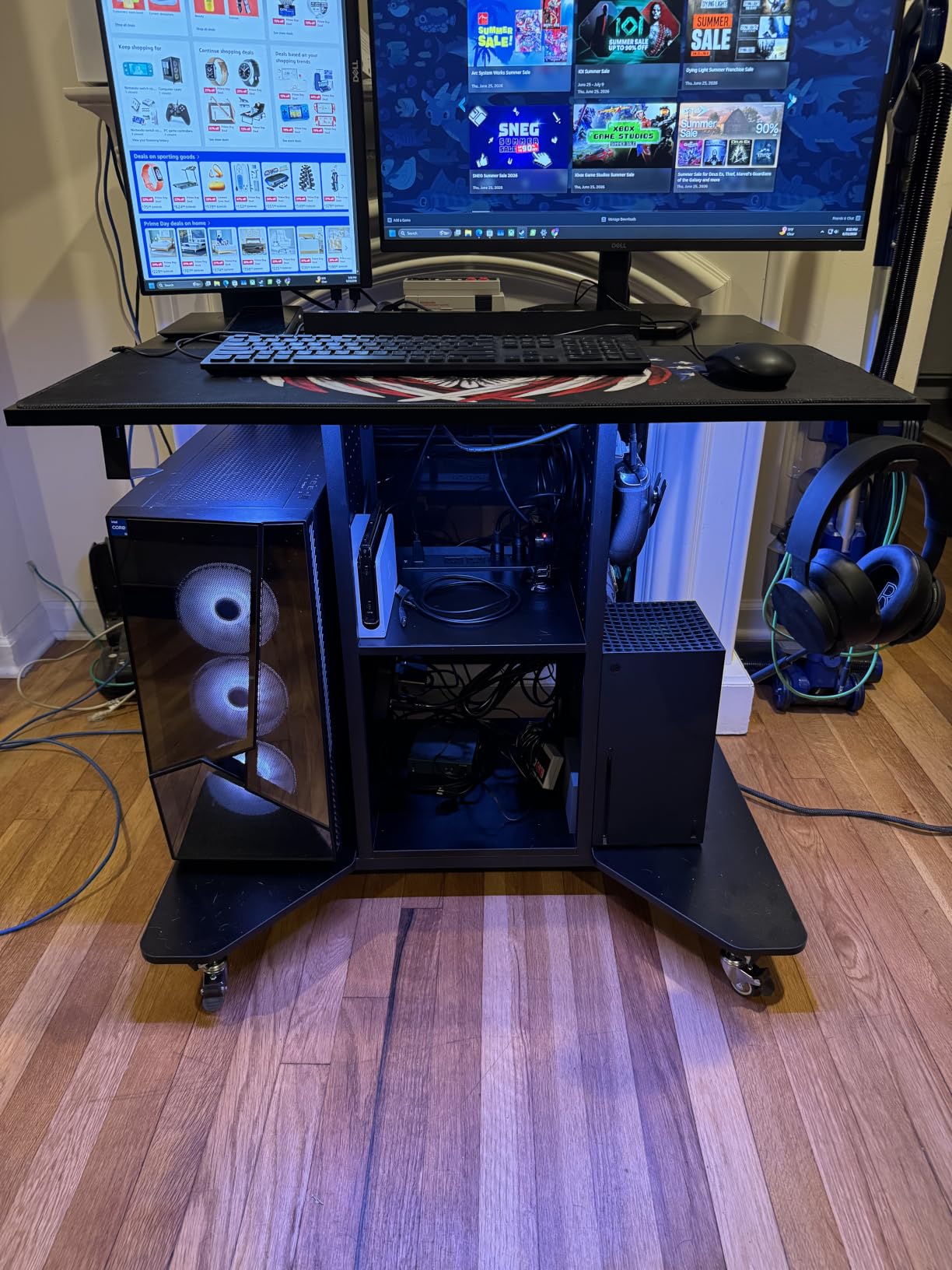 Pamray Small Gaming Desk Rolling Computer Table White customer photo 2