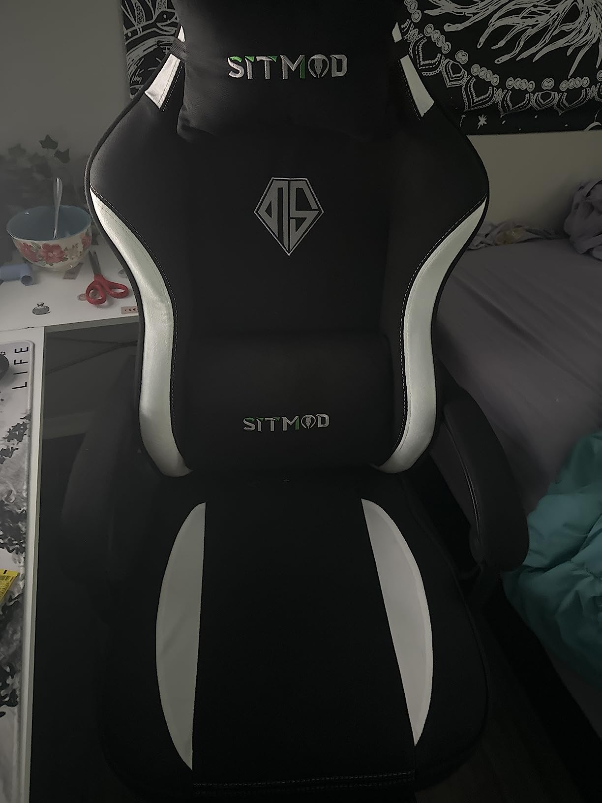 SITMOD Gaming Chair, Comfortable Video Game Chairs for Adults with Footrest High Back Headrest Lumbar Support Fabric Office Computer Desk Chair Reclining Ergonomic Big and Tall Silla Gamer customer photo 1