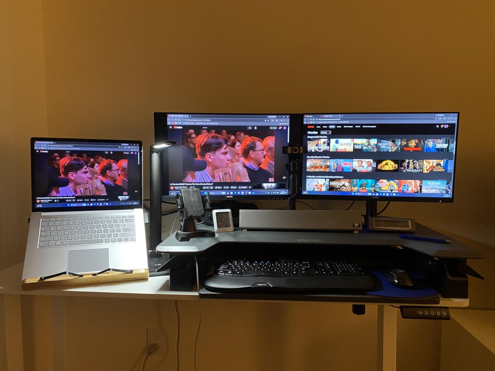 Veken 55 Inch Large Electric Standing Desk, Gaming Table, Black customer photo 1