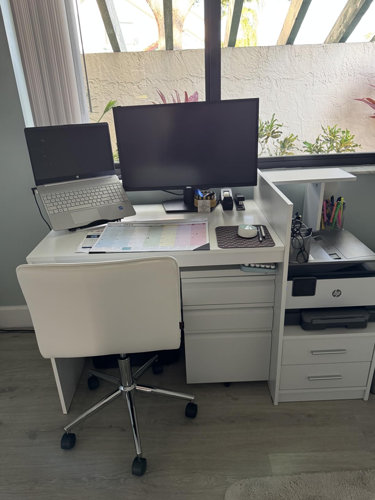 Greenvelly 3 Drawer Mobile File Cabinet with Lock, Fully Assembled Rolling File Cabinet Except Casters, Under Desk File Cabinet with Wheels for Home Office Fit Legal/Letter/A4 File (Assembled, White) customer photo 1