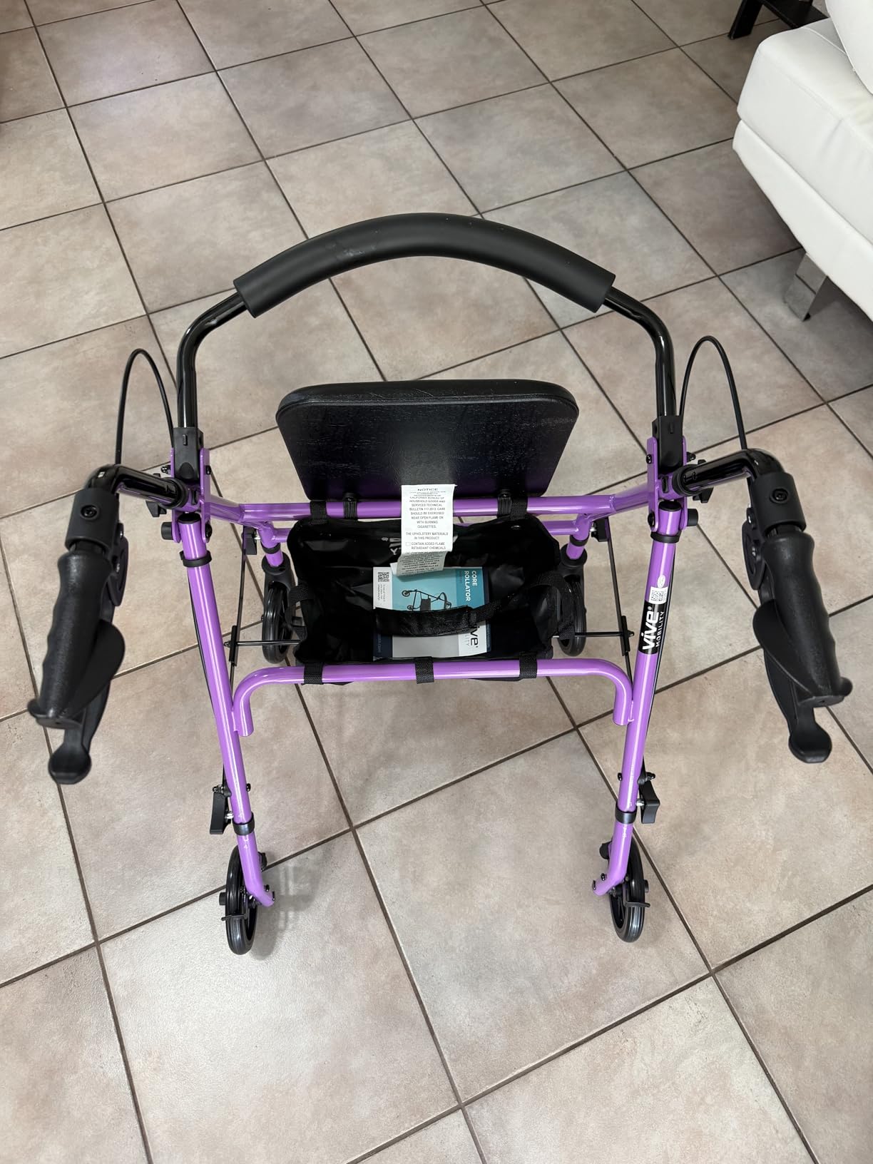 Vive Mobility Steel Rollator Walker with Seat - Foldable, Narrow, Rolling customer photo 1