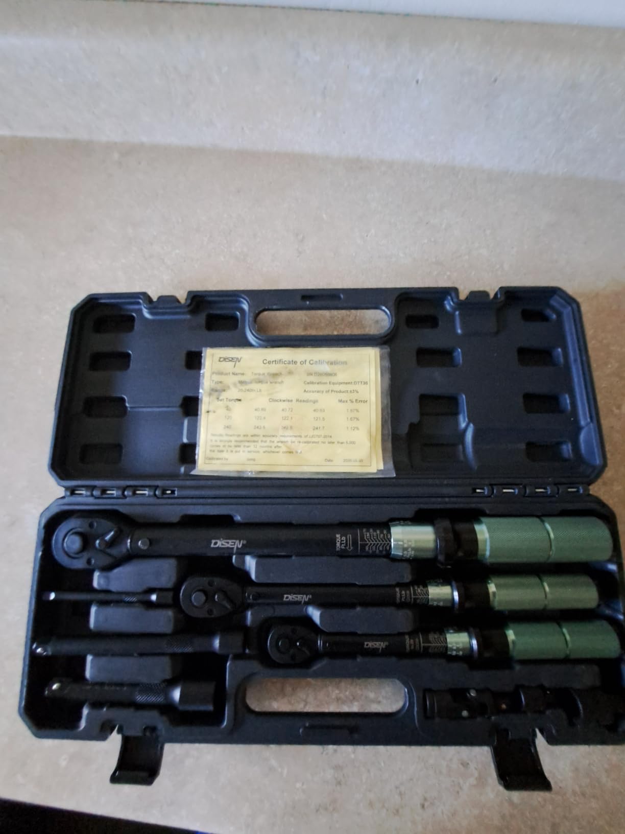 DISEN 9PC Click Torque Wrench Set 1/4