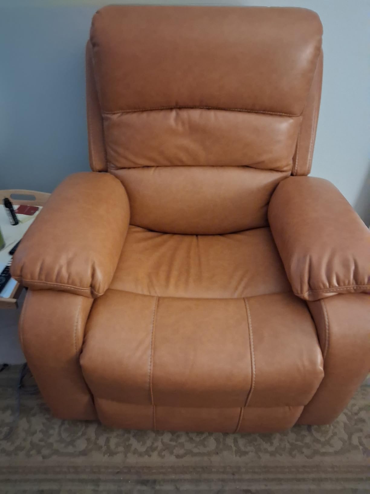 EONIX Dual Motor Zero Clearance Wall Hugger Power Recliner Chair, Orange customer photo 1