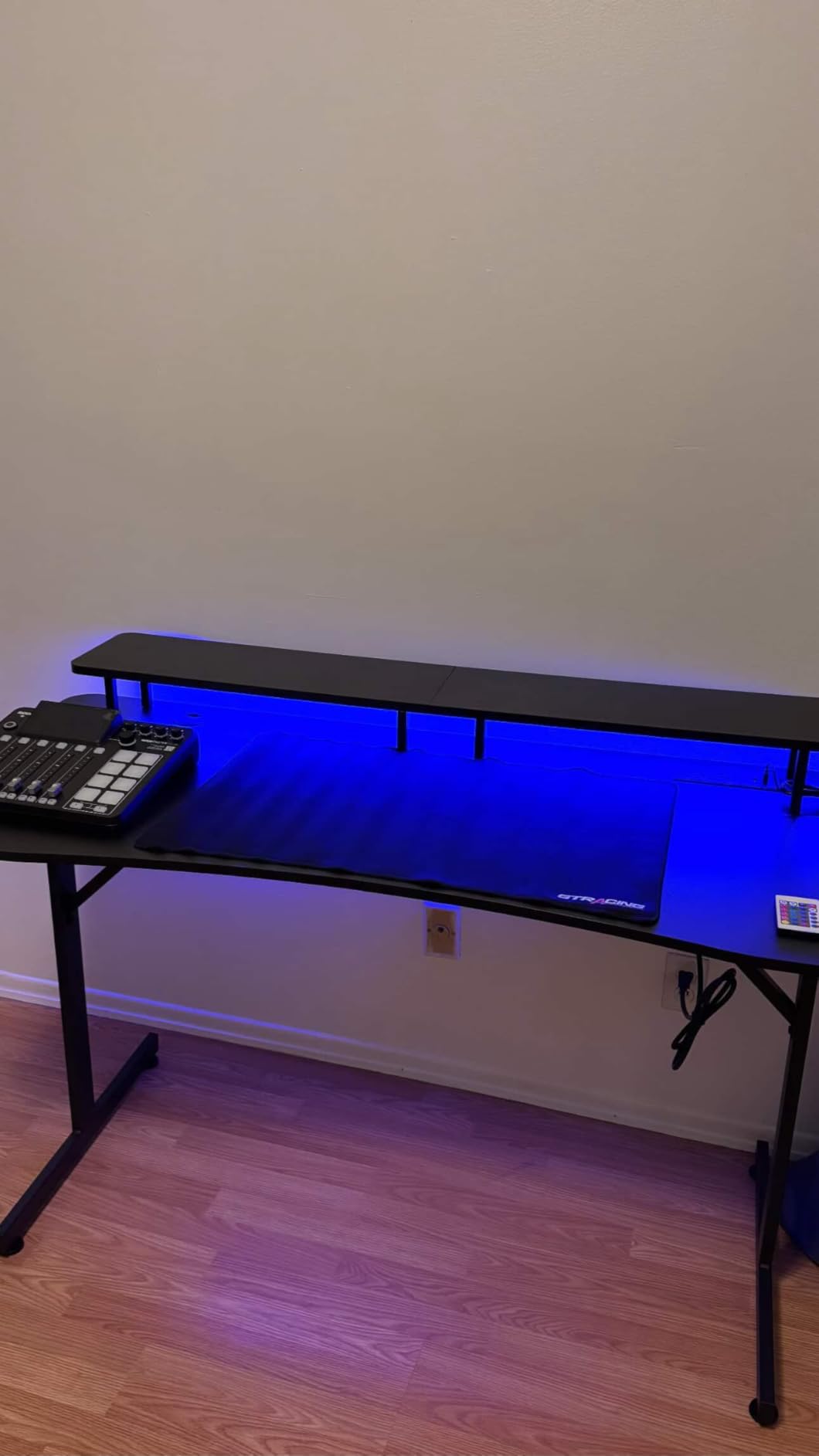 GTPLAYER Electric Standing Desk with Drawers, 48 x 24 Inch Height Adjustable Gaming Desk with Monitor Stand, Power Outlets & LED Lights, Home Office Sit Stand Up Desk with Memory Preset (White) customer photo 2