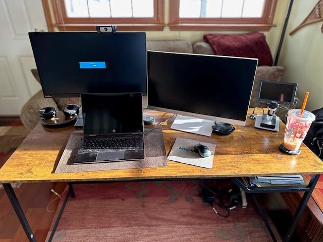 Mericonia 60 inch Gaming Desk with Drawers, Reversible Computer Desk, Black customer photo 1