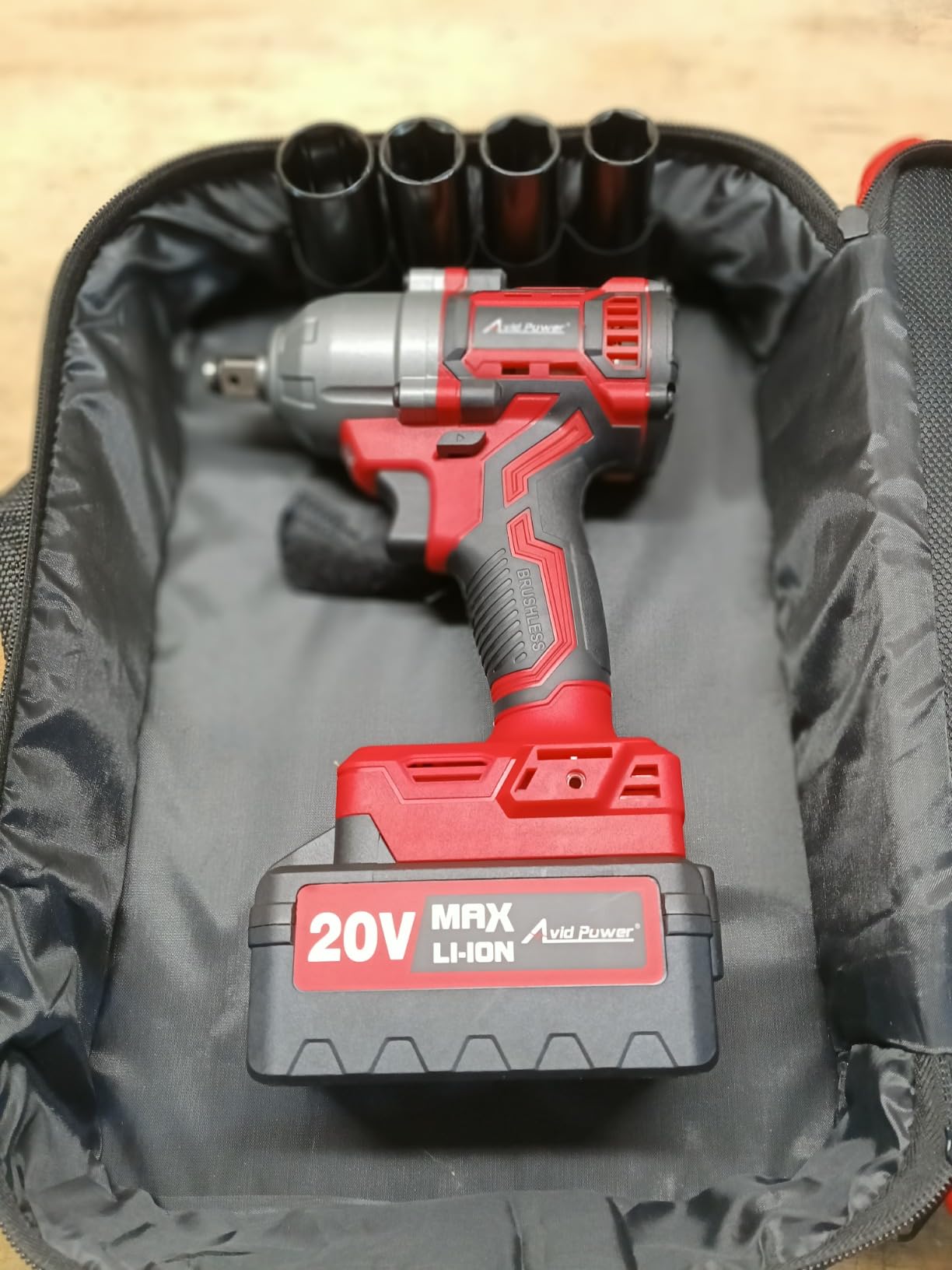 AVID POWER 1/2” Brushless Cordless Impact Wrench/Gun 900ft-lbs, 2 Batteries customer photo 1