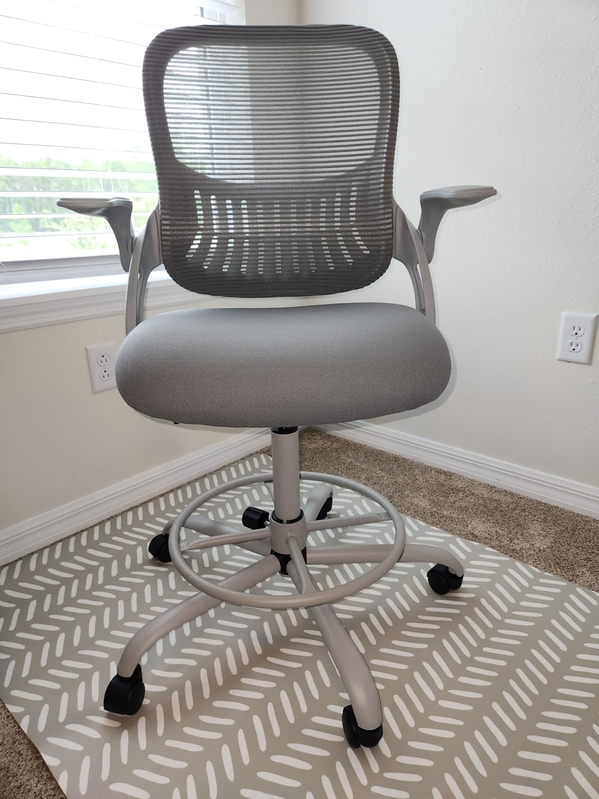 DUMOS Ergonomic Drafting Chair, Tall Office Chair for Standing Desk customer photo 2