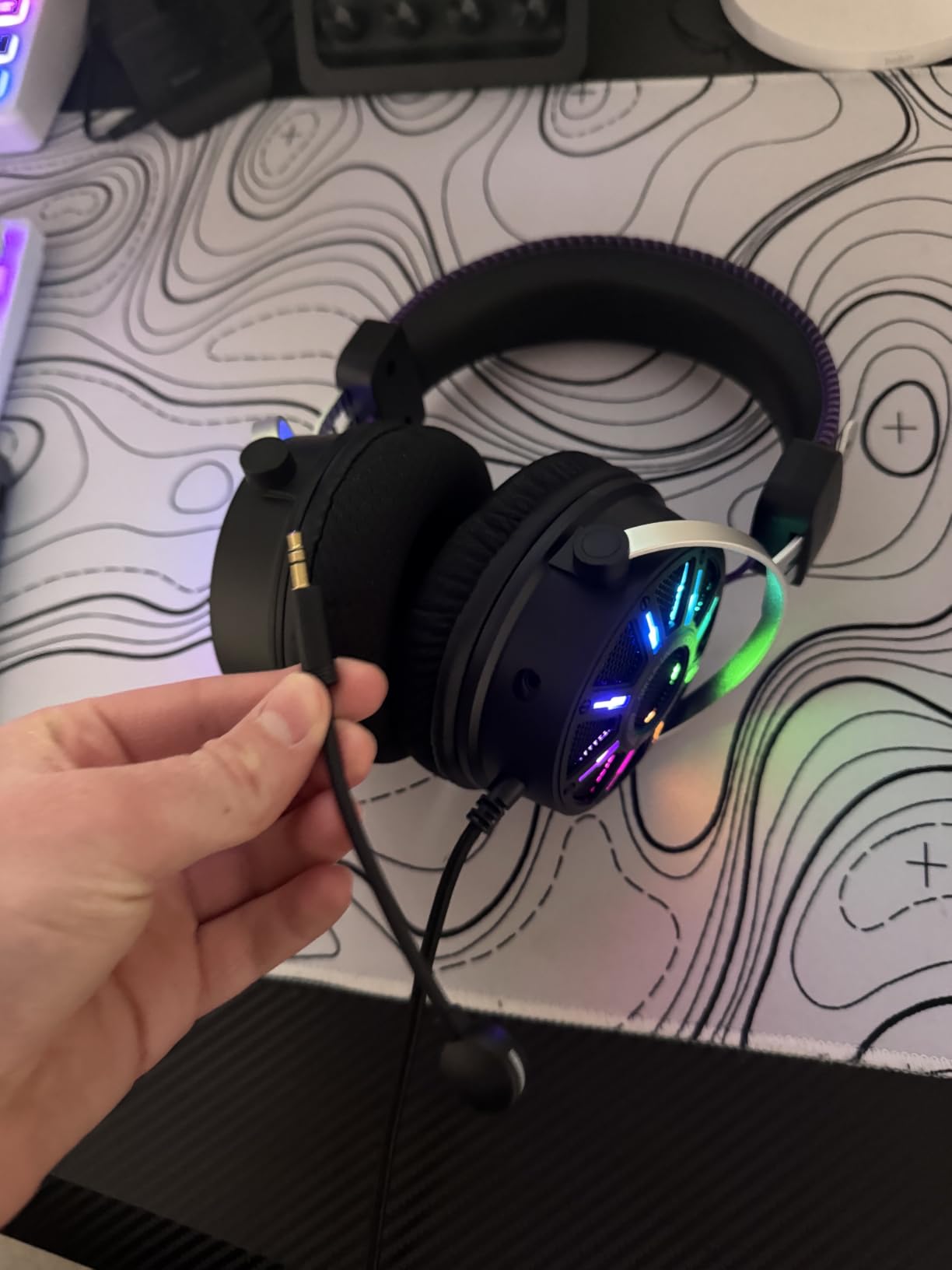 FIFINE Wired USB Gaming Headset with Open Back Design, Breathable Mesh Fabric, 7.1 Surround Sound, Vibrant RGB, in-line Control Box, Over-Ear Headphone with Mic for PC, PS5/PS4, Laptop, Mac - H19BP customer photo 1