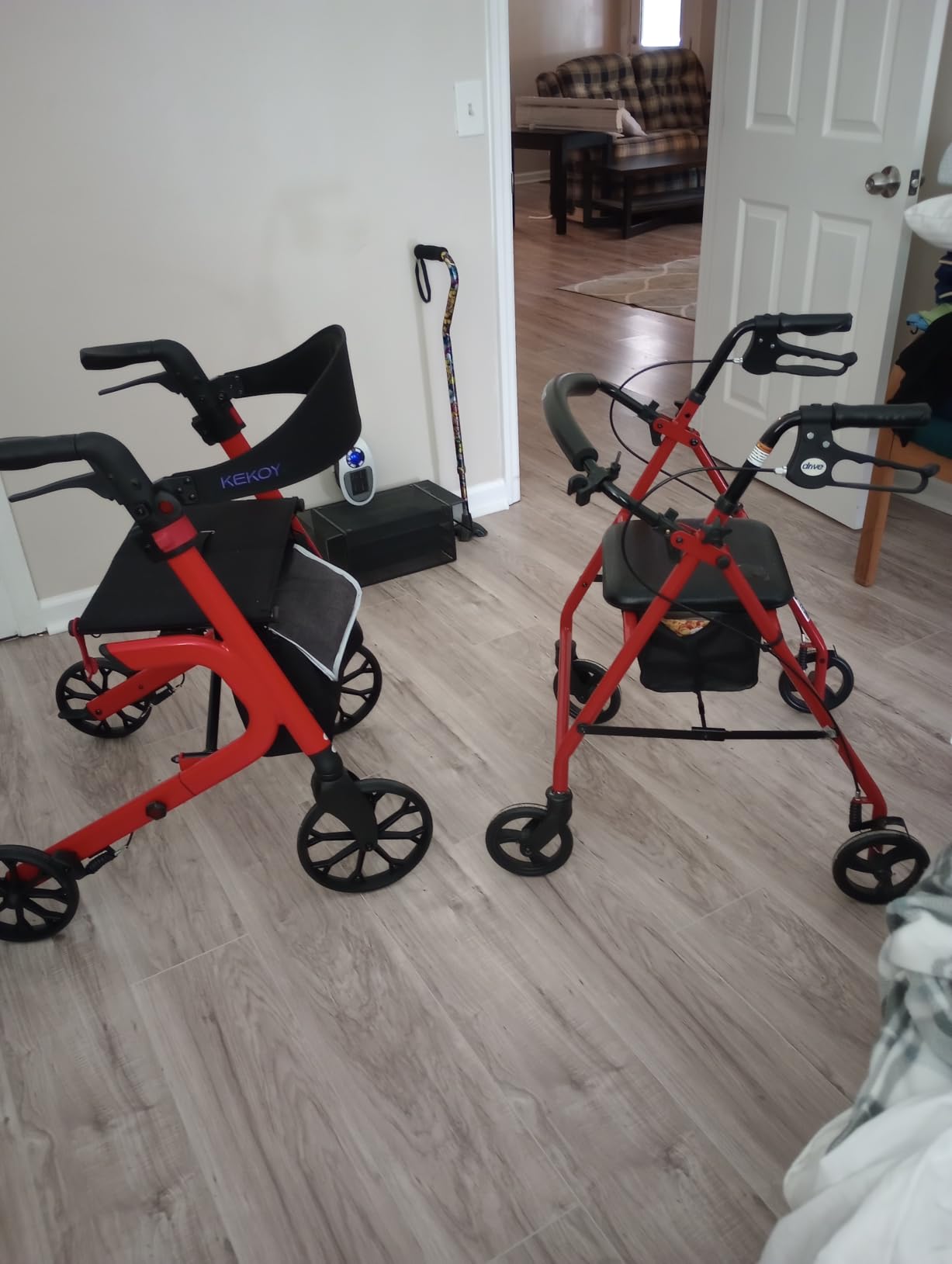 KEKOY Walkers for Seniors with Seat, 500 lbs Bariatric Rollator Walker- Red customer photo 1