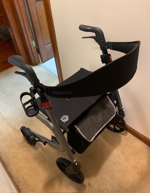 KEKOY Walkers for Seniors with Seat, 500 lbs Bariatric Rollator Walker- Red customer photo 2