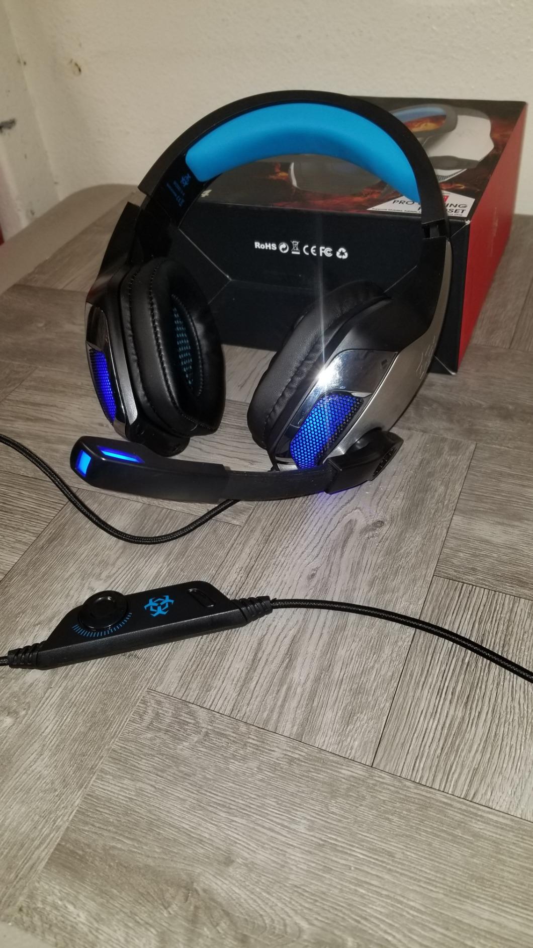 BENGOO G1 60H Wireless Gaming Headset with RGB Lights & Mic for PS5 PS4 PC customer photo 1